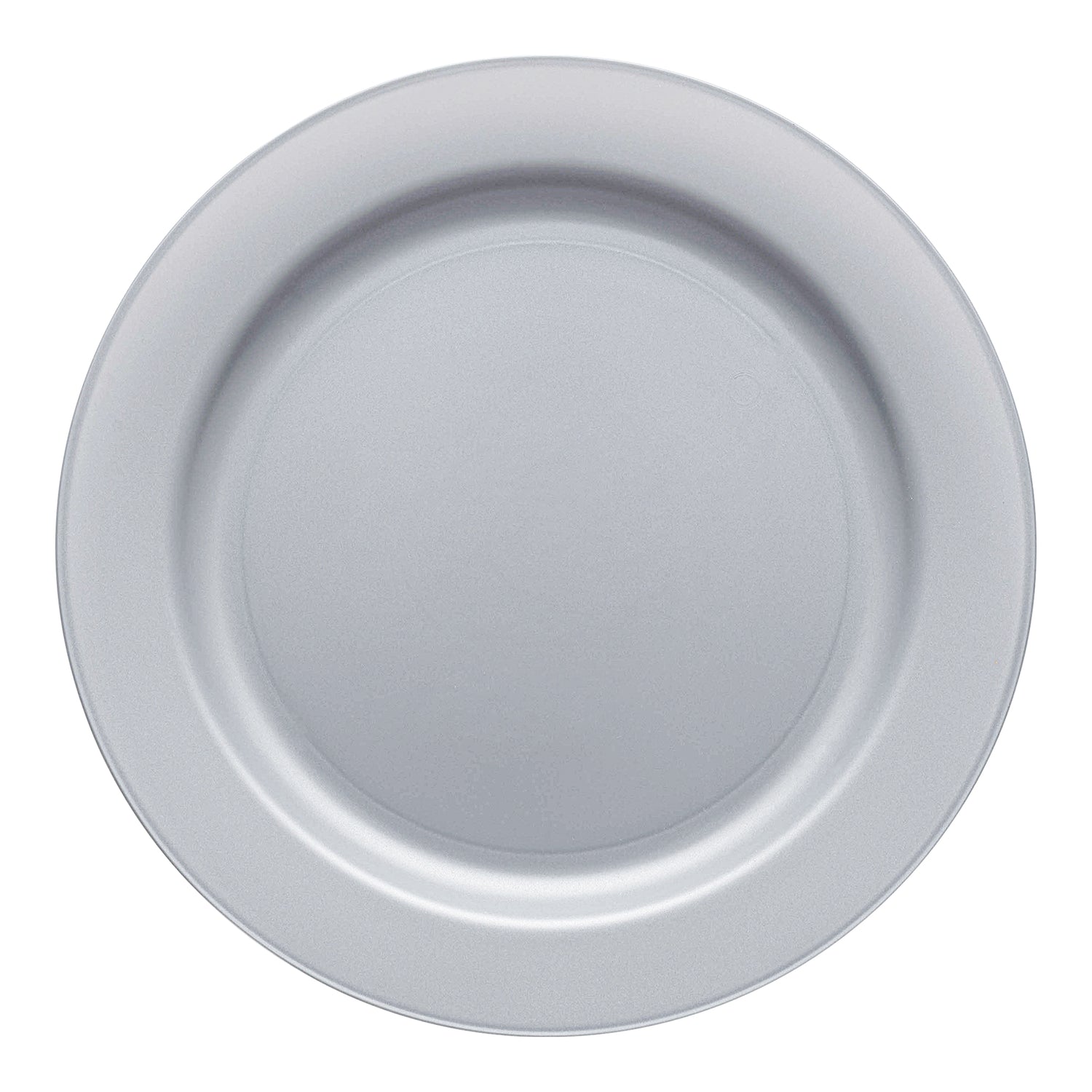 Matte Steel Gray Round Plastic Dinner Plates (10") Secondary | The Kaya Collection