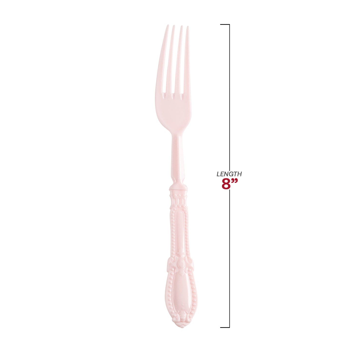 Pink Baroque Plastic Dinner Forks Dimension | The Kaya Collection