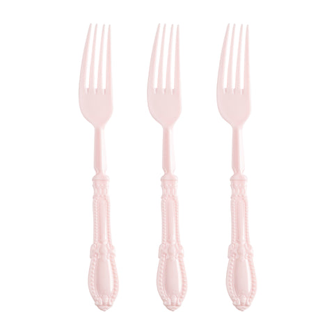 Pink Baroque Plastic Dinner Forks Secondary | The Kaya Collection