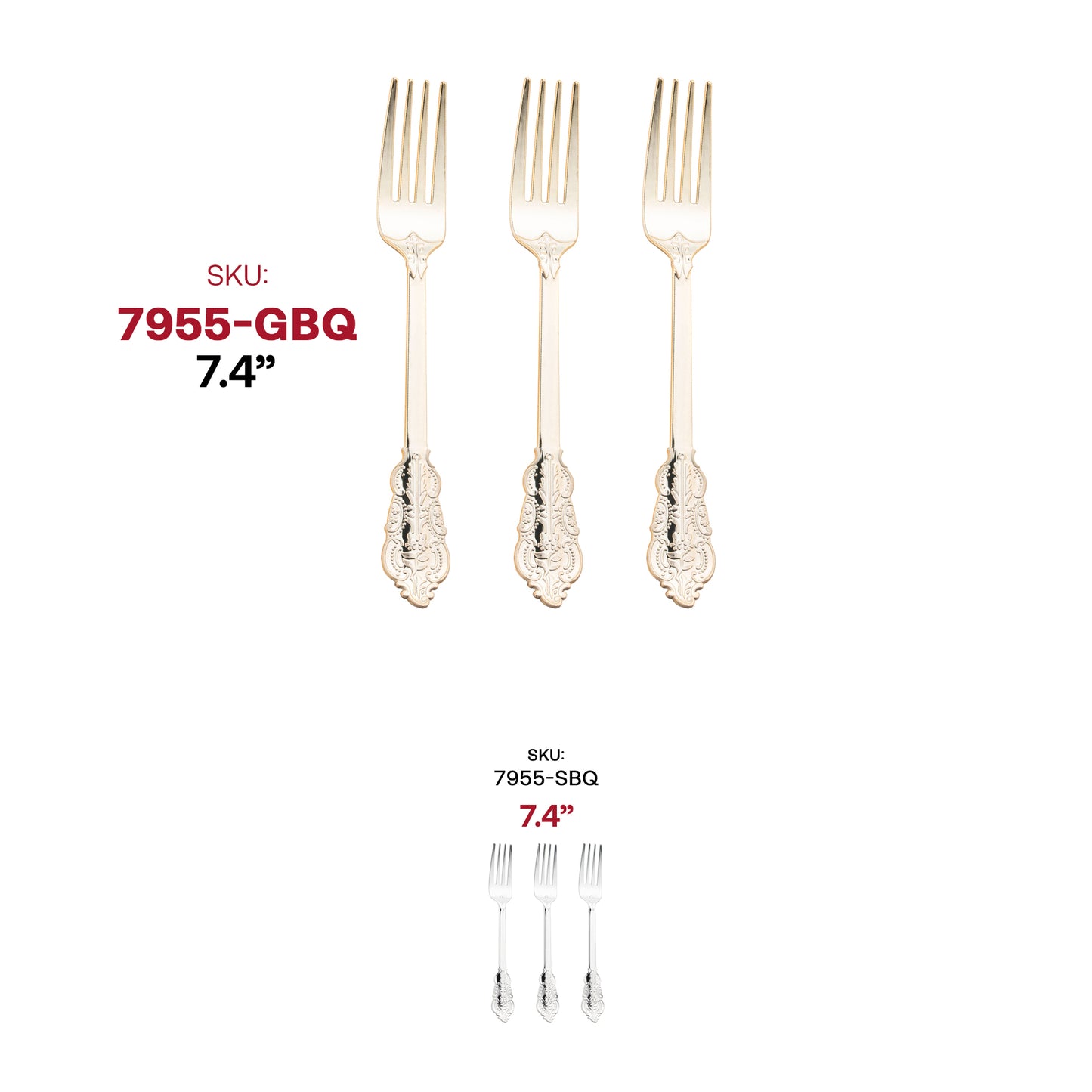 Shiny Baroque Gold Plastic Forks SKU | The Kaya Collection