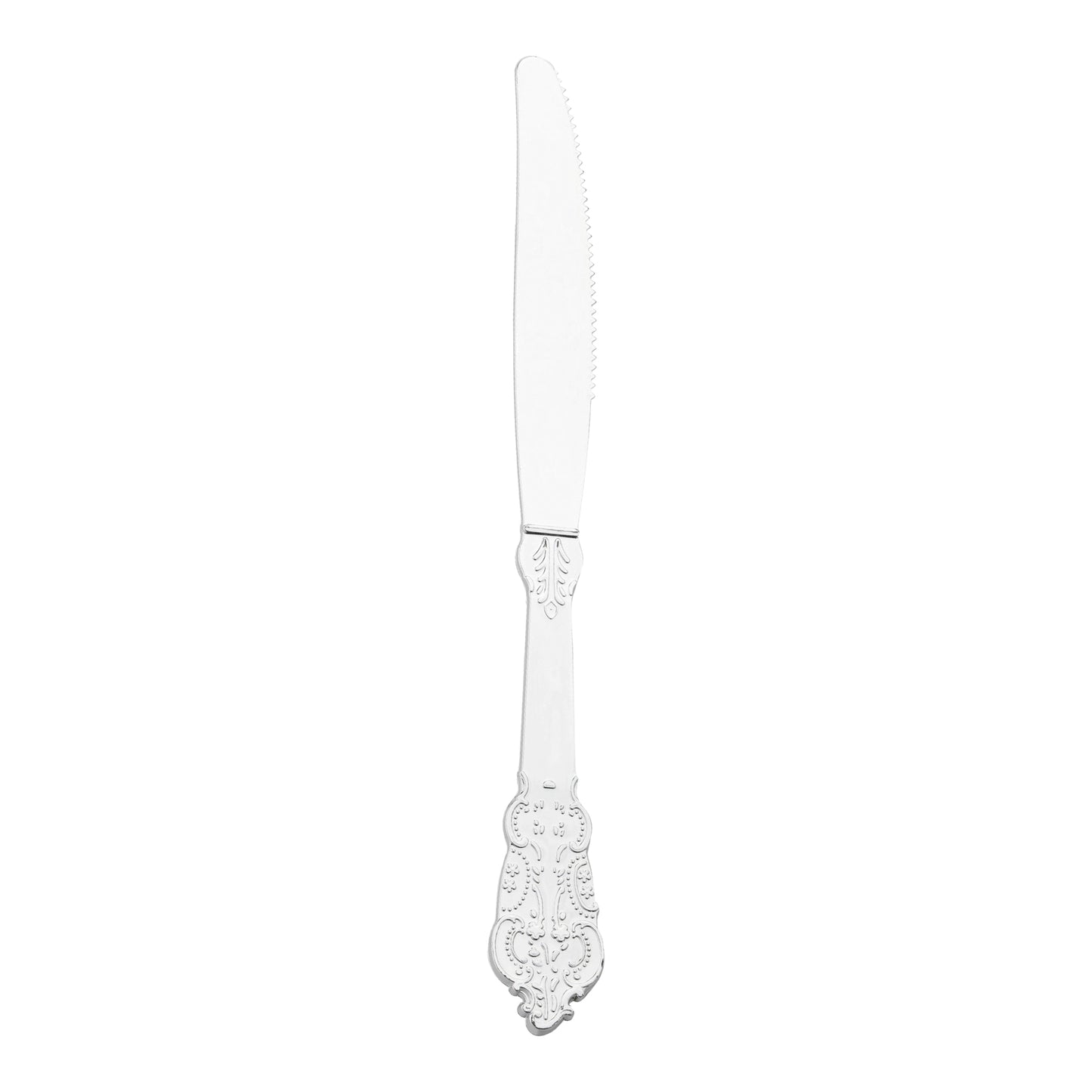 Shiny Baroque Silver Plastic Knives Main | The Kaya Collection