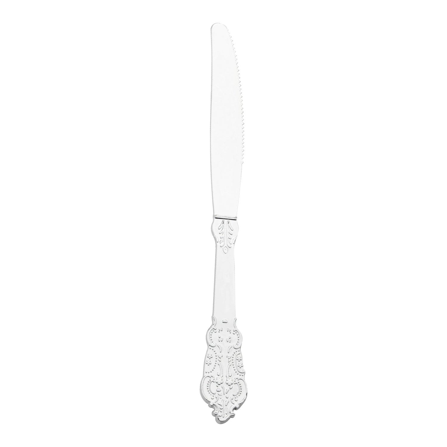 Shiny Baroque Silver Plastic Knives Main | The Kaya Collection