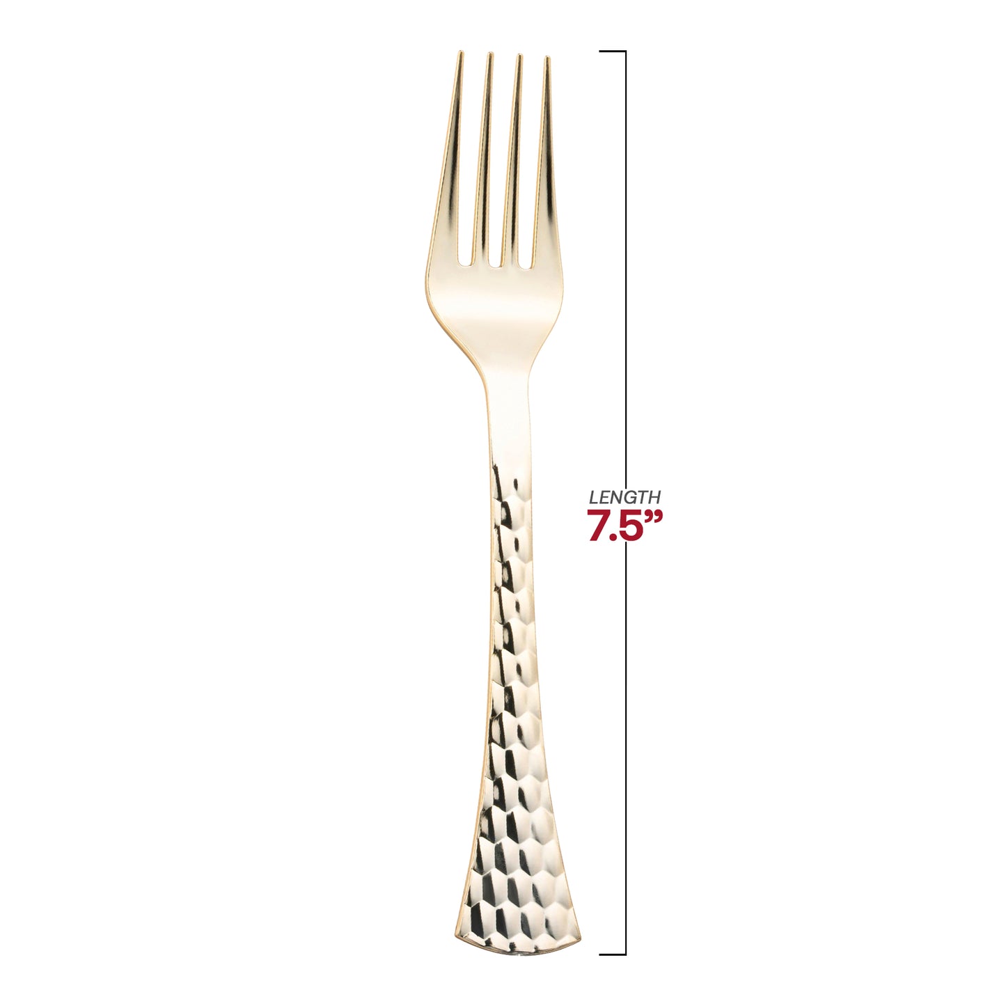 Shiny Gold Glamour Cutlery Disposable Plastic Forks Dimension | The Kaya Collection