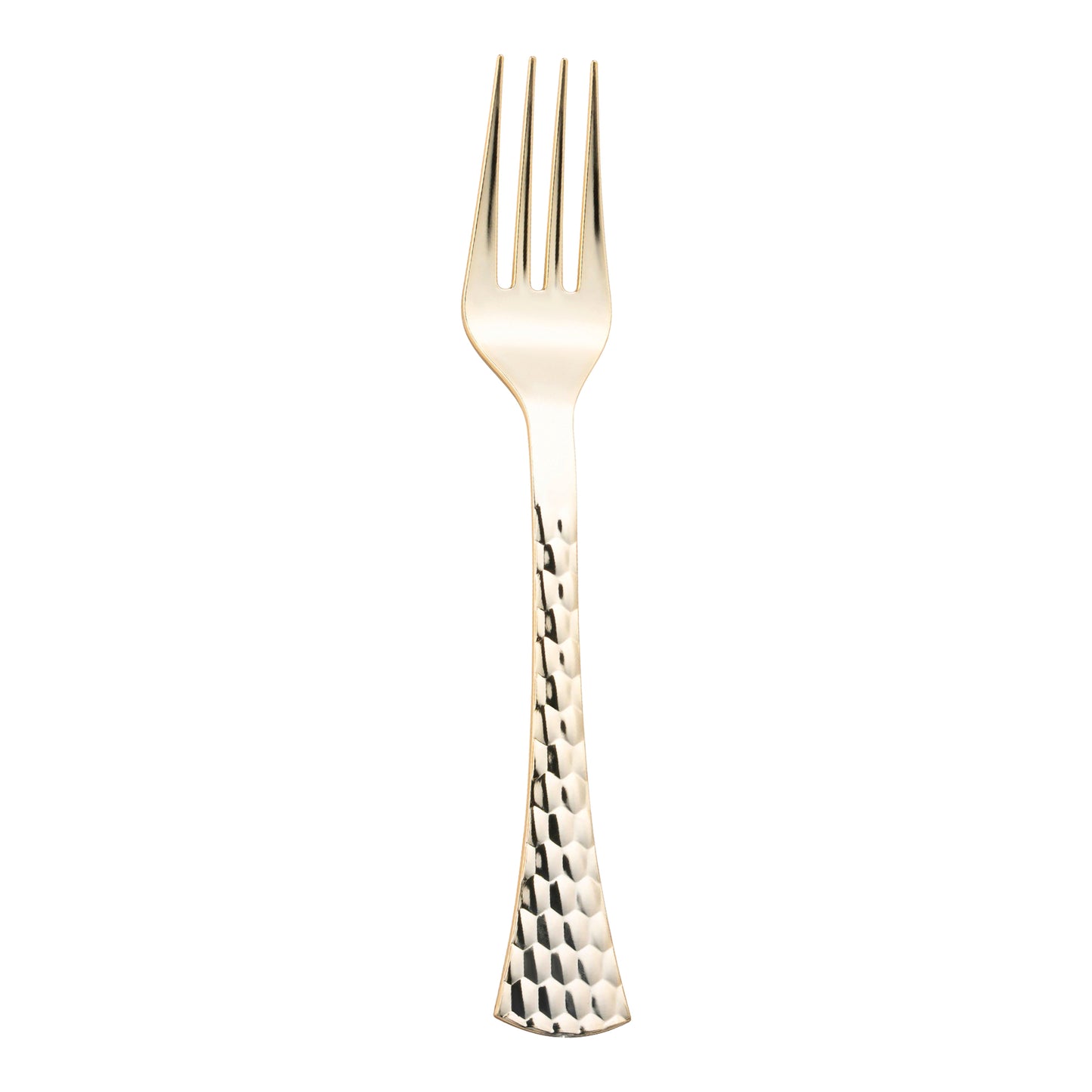 Shiny Gold Glamour Cutlery Disposable Plastic Forks Main | The Kaya Collection