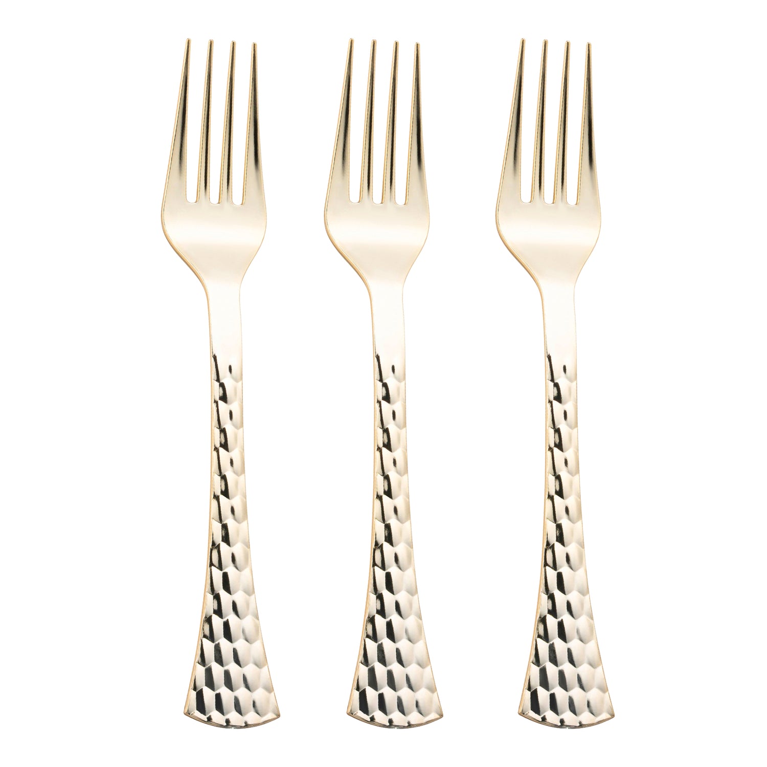 Shiny Gold Glamour Cutlery Disposable Plastic Forks Secondary | The Kaya Collection