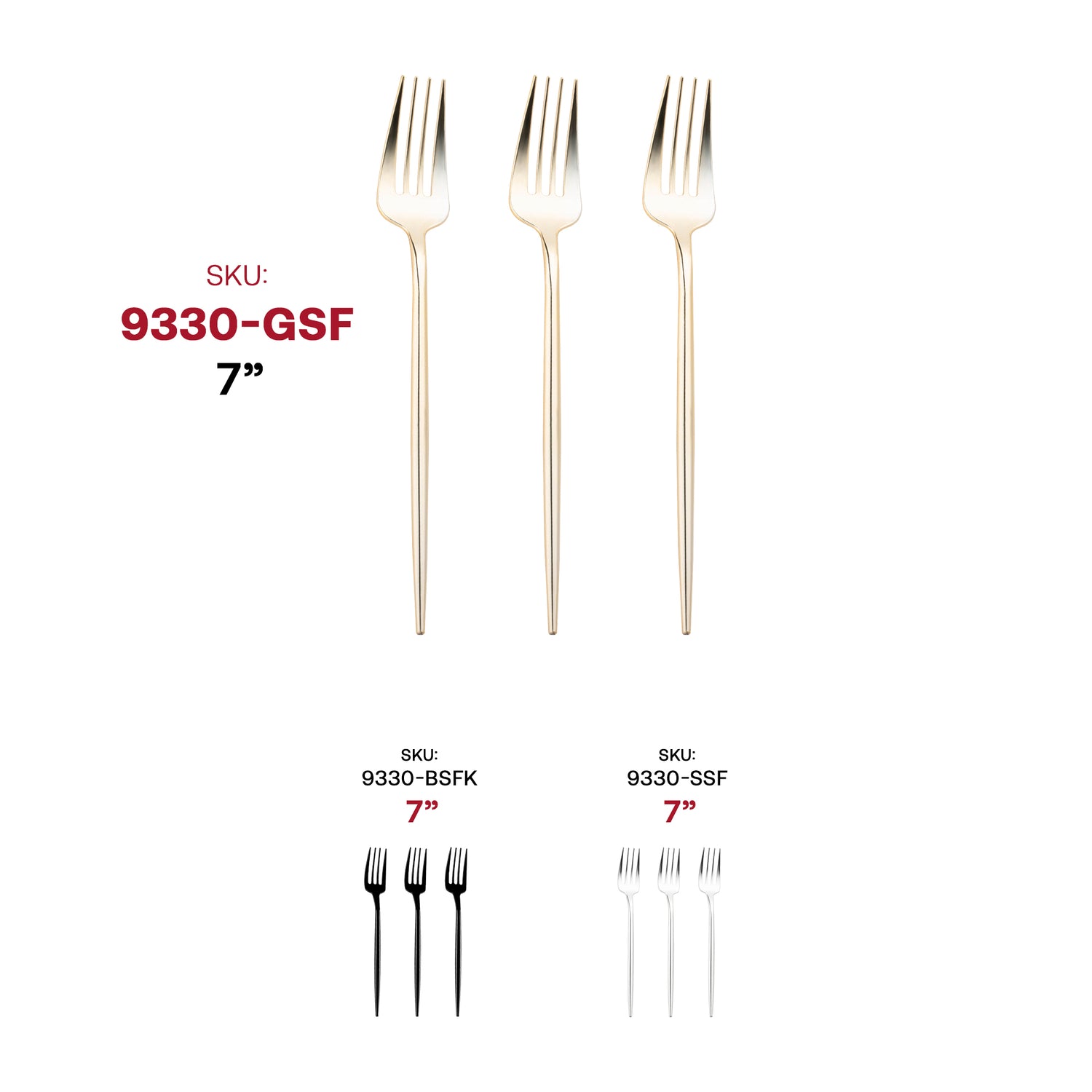 Shiny Gold Moderno Disposable Plastic Dessert Forks SKU | The Kaya Collection