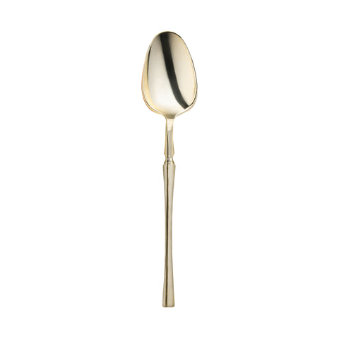 Shiny Metallic Gold Moderno Disposable Plastic Dessert Spoons