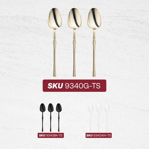 Shiny Metallic Gold Moderno Disposable Plastic Dessert Spoons