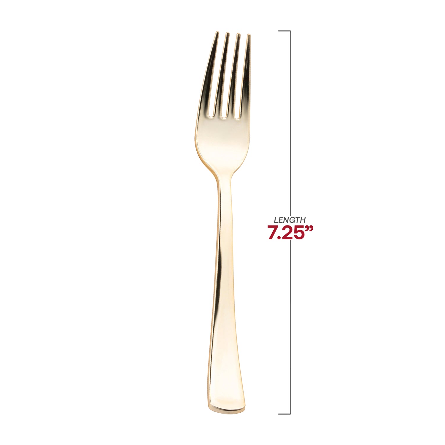 Shiny Metallic Gold Plastic Forks Dimension | Te Kaya Collection