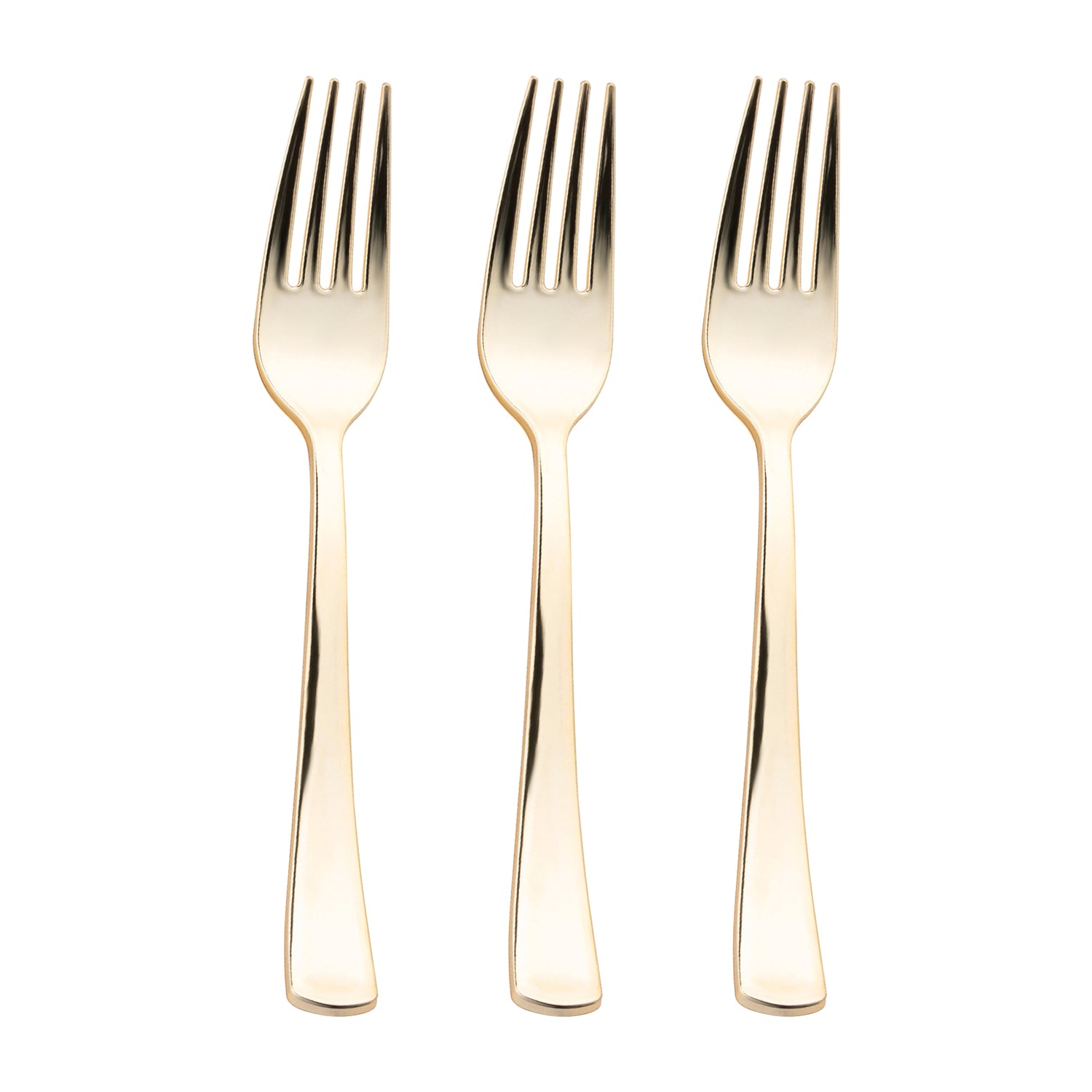 Shiny Metallic Gold Plastic Forks Secondary | Te Kaya Collection