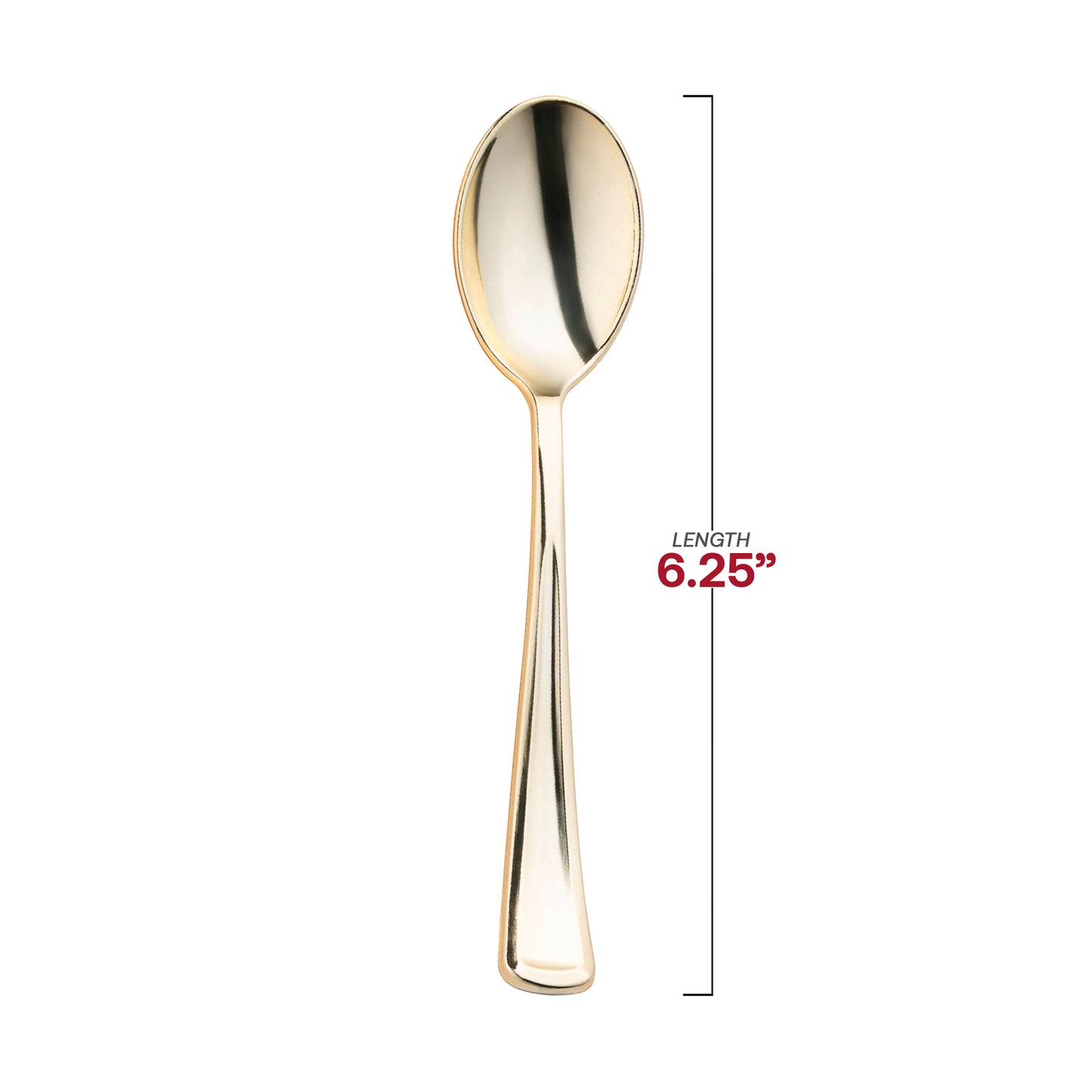 Shiny Metallic Gold Plastic Spoons Dimension | The Kaya Collection