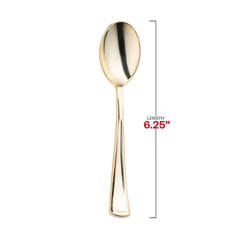 Shiny Metallic Gold Plastic Spoons Dimension | The Kaya Collection