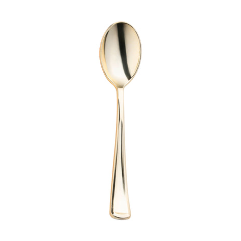 Shiny Metallic Gold Plastic Spoons Main | The Kaya Collection