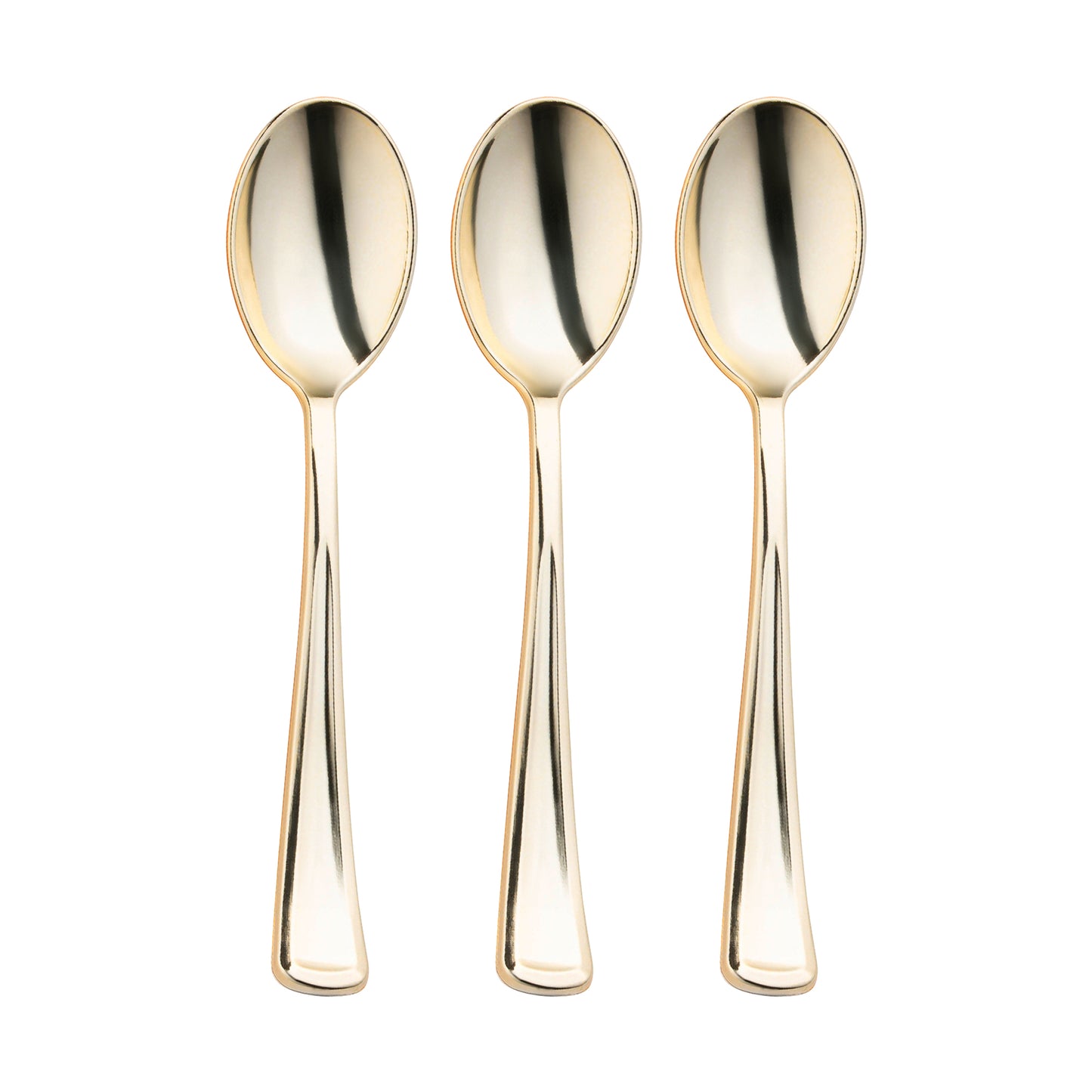 Shiny Metallic Gold Plastic Spoons Secondary | The Kaya Collection