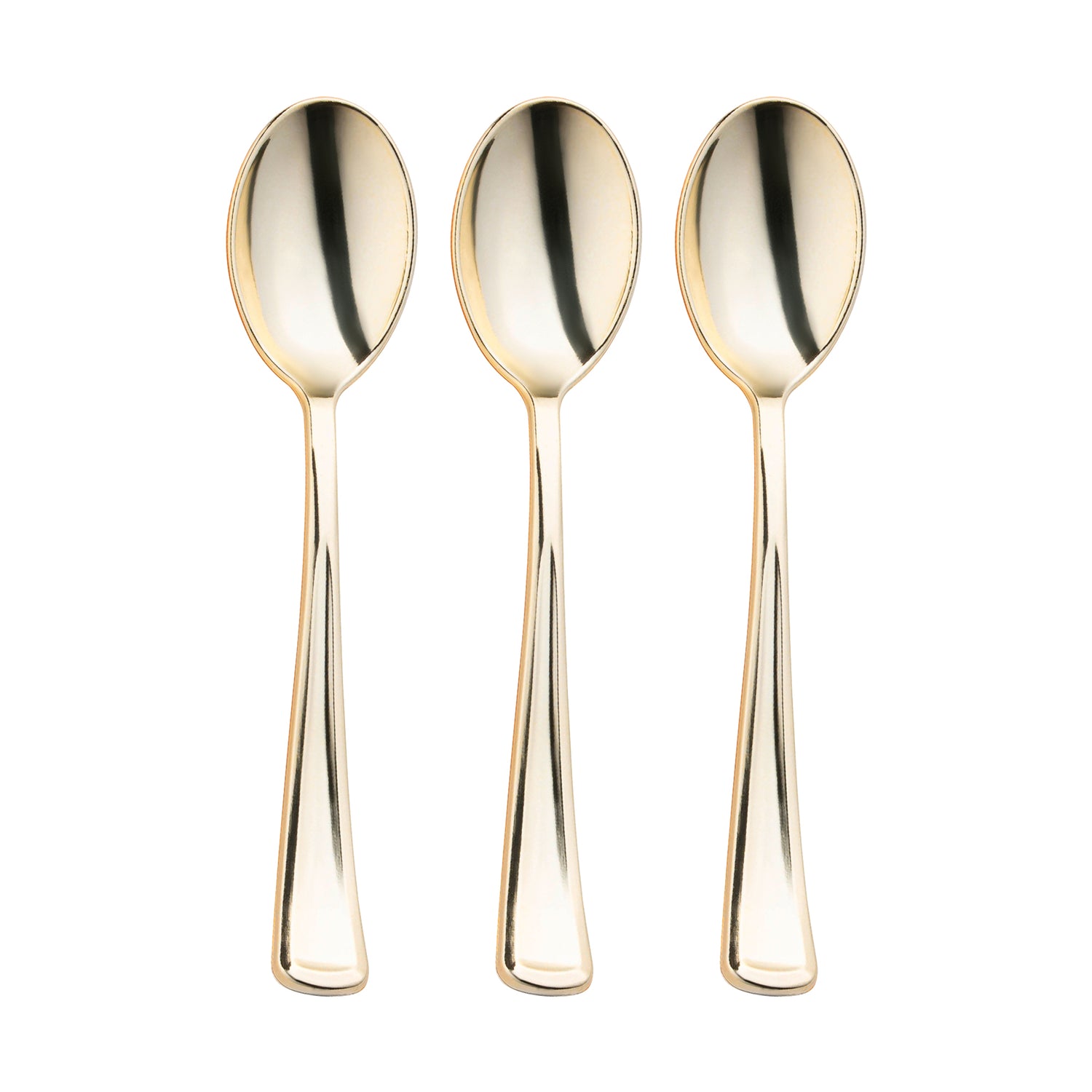 Shiny Metallic Gold Plastic Spoons Secondary | The Kaya Collection