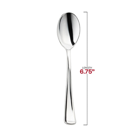 Shiny Metallic Silver Plastic Spoons Dimension | The Kaya Collection