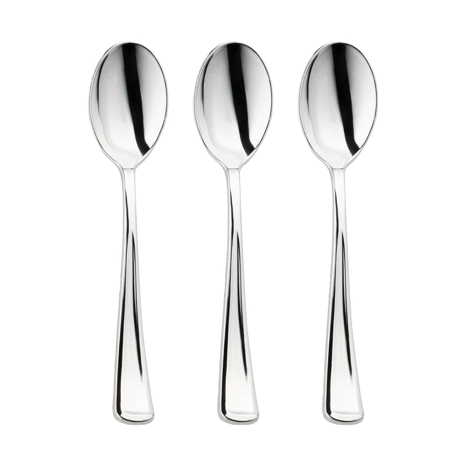 Shiny Metallic Silver Plastic Spoons Secondary | The Kaya Collection