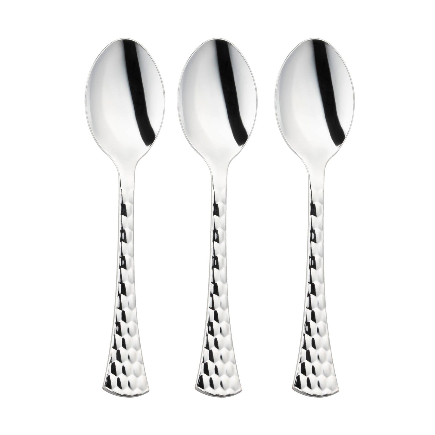 Shiny Silver Glamour Cutlery Disposable Plastic Spoons Secondary | The Kaya Collection