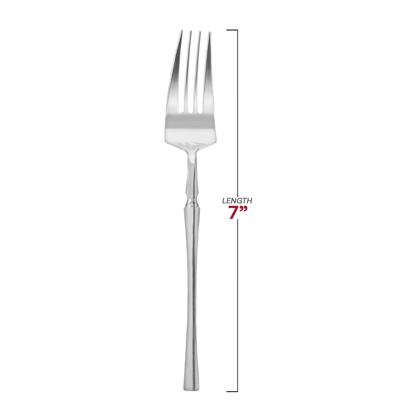 Shiny Metallic Silver Moderno Disposable Plastic Dessert Forks