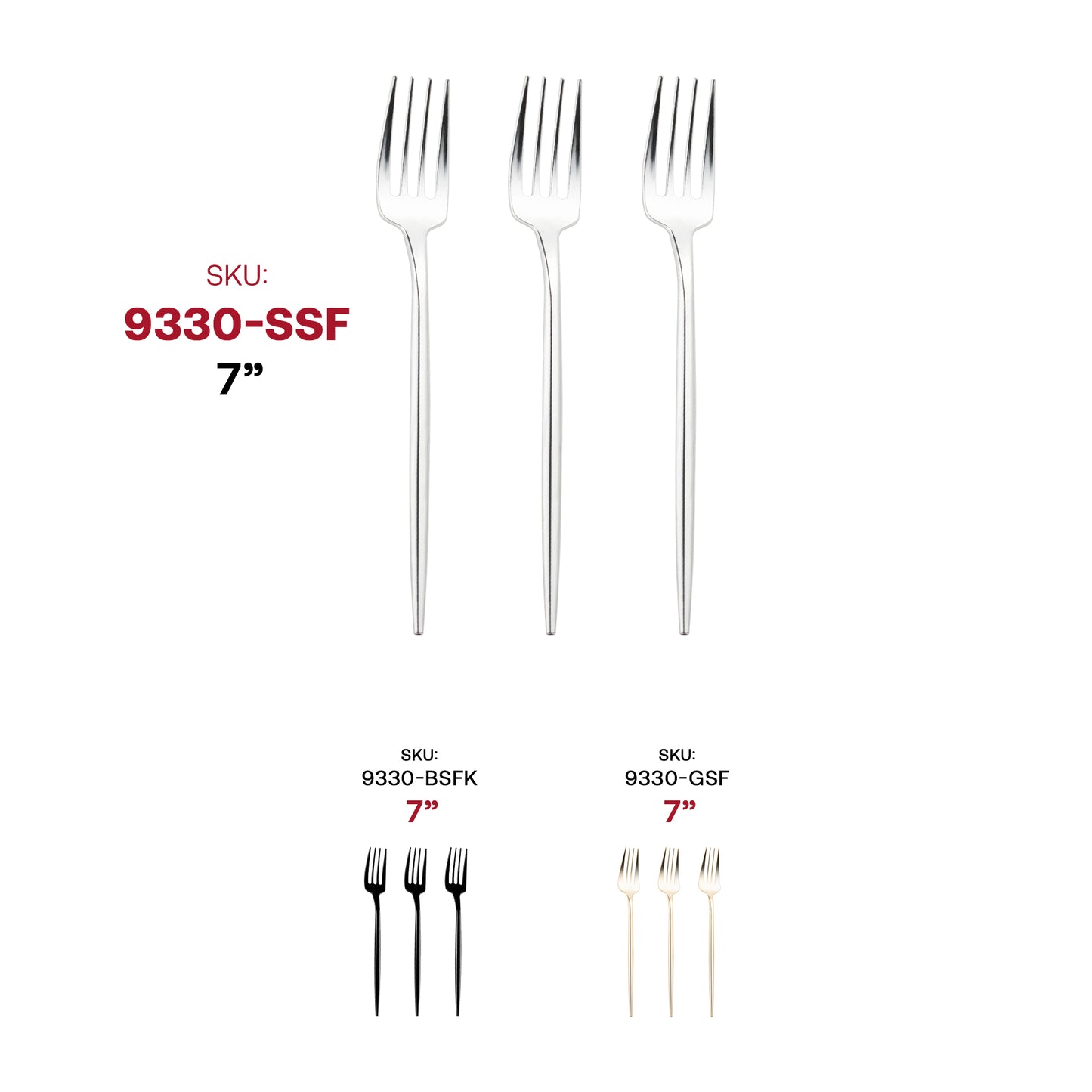 Shiny Silver Moderno Disposable Plastic Dessert Forks SKU | The Kaya Collection