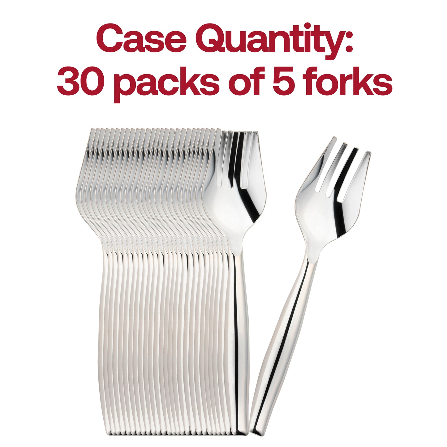 Silver Disposable Plastic Serving Forks Quantity | The Kaya Collection