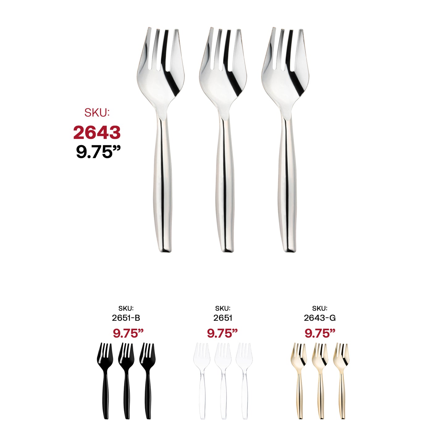 Silver Disposable Plastic Serving Forks SKU | The Kaya Collection