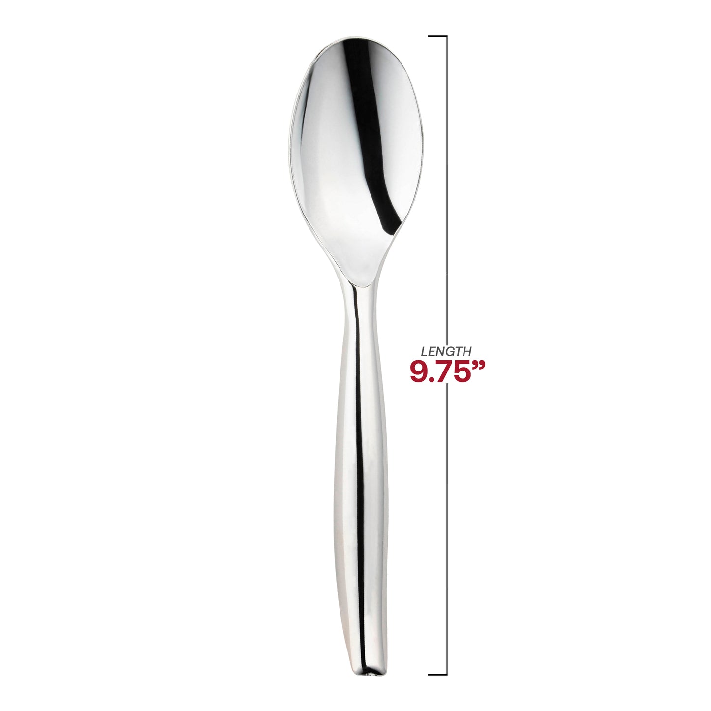 Silver Disposable Plastic Serving Spoons Dimension | The Kaya Collection