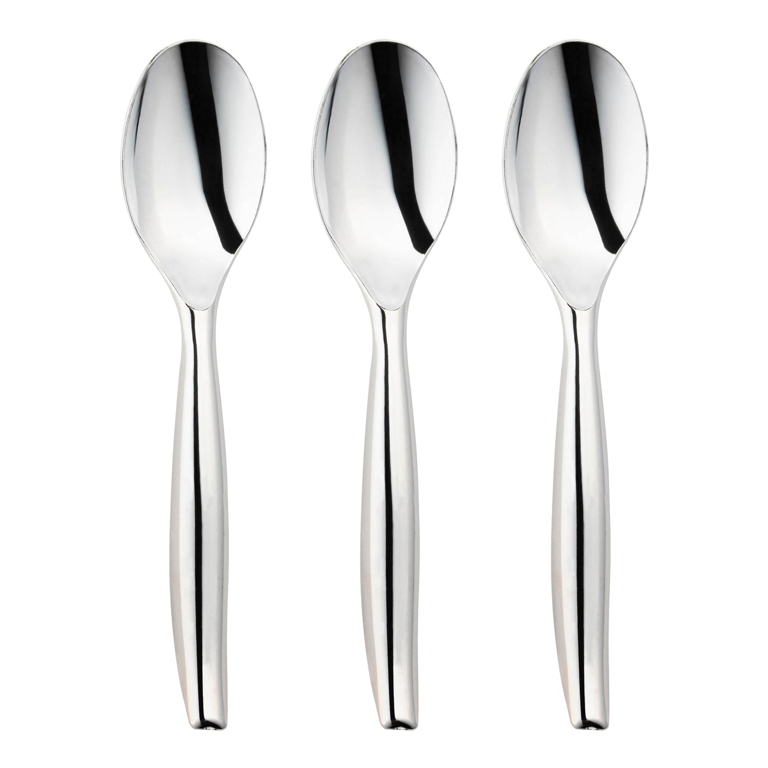 Silver Disposable Plastic Serving Spoons Secondary | The Kaya Collection