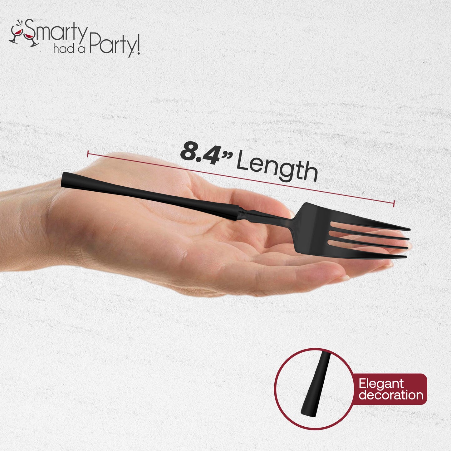 Solid Black Moderno Plastic Dinner Forks