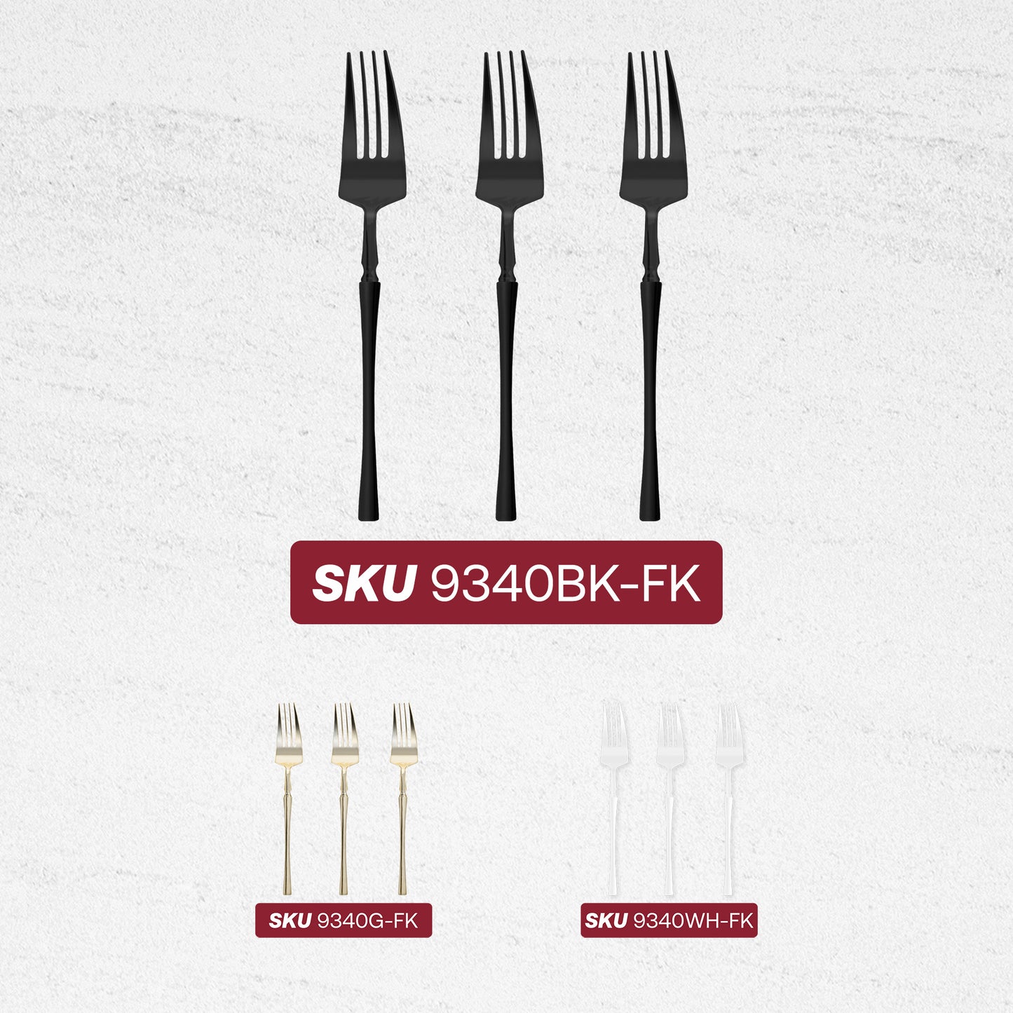 Solid Black Moderno Plastic Dinner Forks