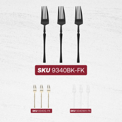 Solid Black Moderno Plastic Dinner Forks