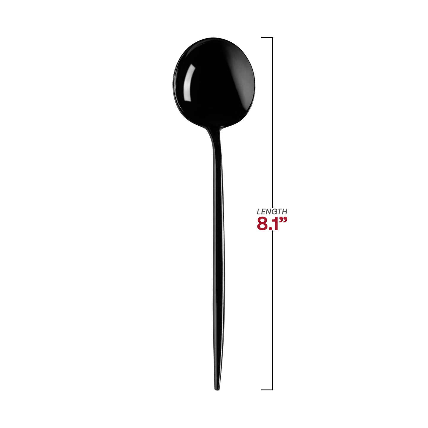 Solid Black Moderno Plastic Dinner Spoons Dimension | The Kaya Collection