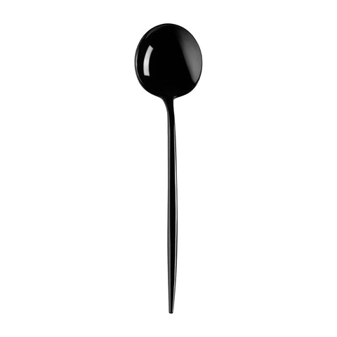 Solid Black Moderno Plastic Dinner Spoons Main | The Kaya Collection