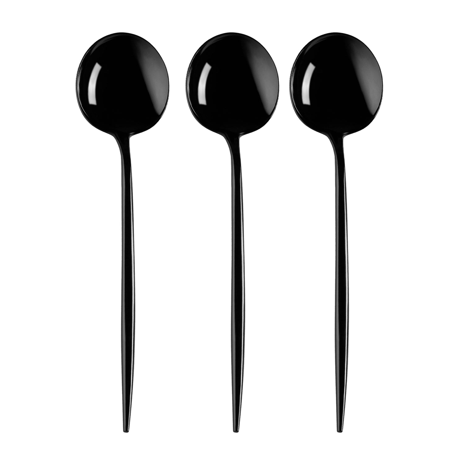 Solid Black Moderno Plastic Dinner Spoons Secondary | The Kaya Collection