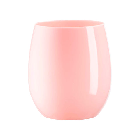 12 oz. Solid Pink Elegant Stemless Plastic Wine Glasses Main | The Kaya Collection