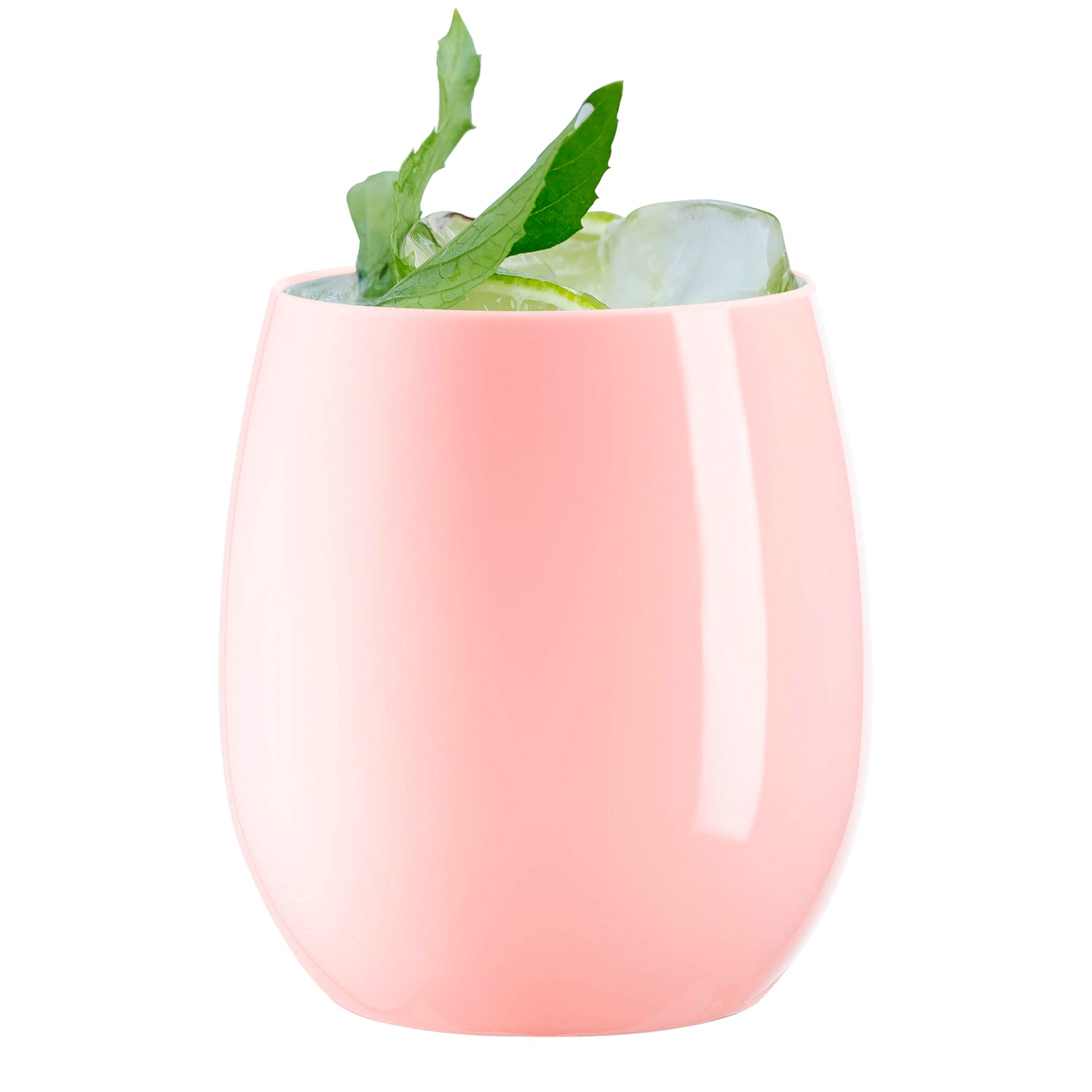 12 oz. Solid Pink Elegant Stemless Plastic Wine Glasses Secondary | The Kaya Collection