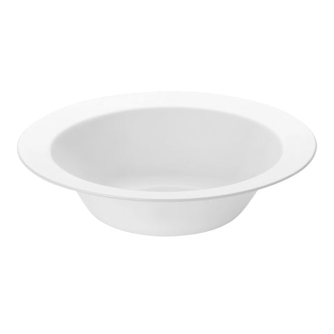 Solid White Edge Rim Round Disposable Plastic Dessert Bowls (5 oz.) | The Kaya Collection