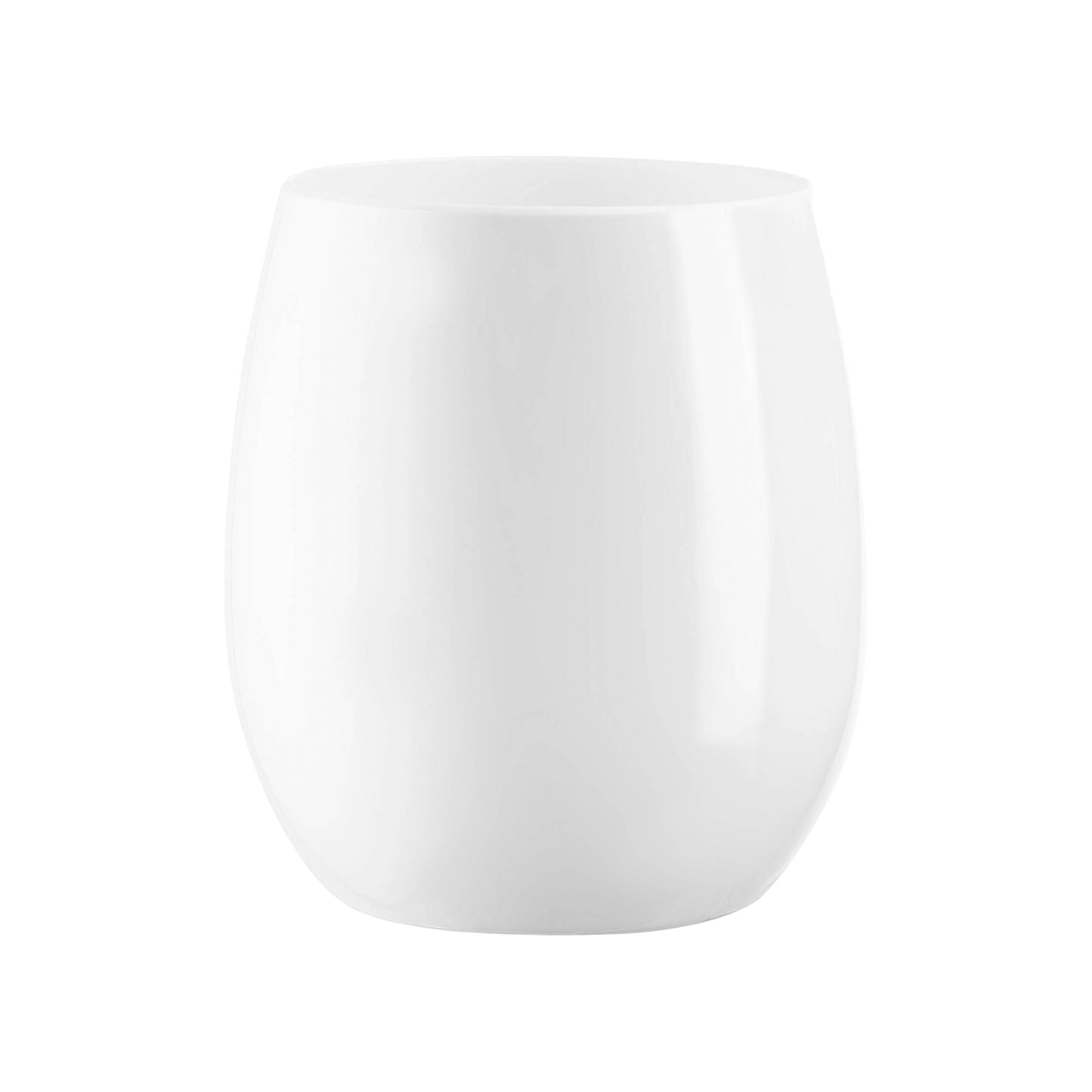 12 oz. Solid White Elegant Stemless Plastic Wine Glasses Main | The Kaya Collection