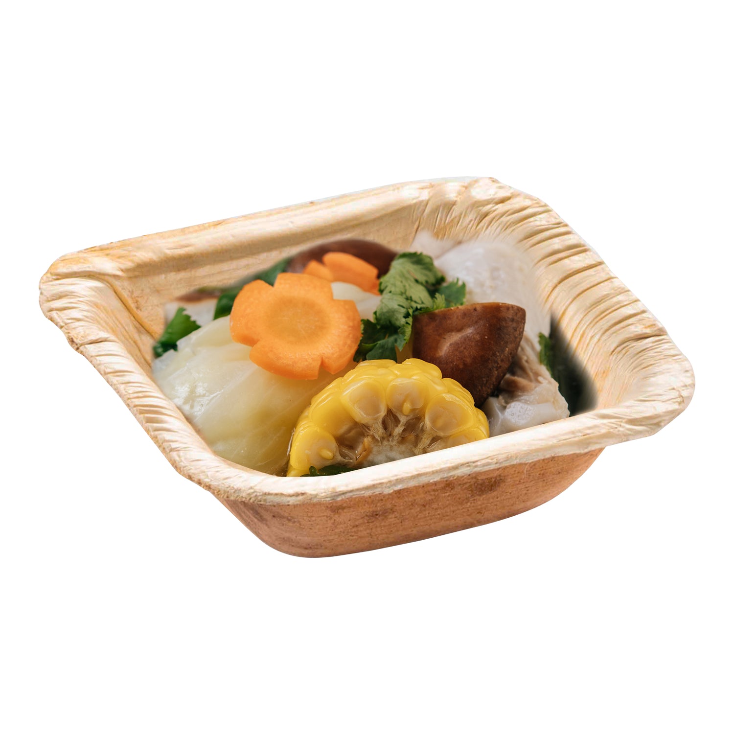 Square Palm Leaf Eco Friendly Mini Disposable Bowls (1.5 oz.) Secondary | The Kaya Collection