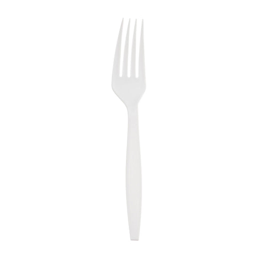 White Plastic Disposable Forks Main | The Kaya Collection