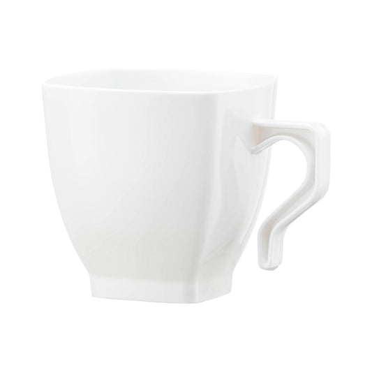 8 oz. White Square Plastic Coffee Mugs Main | The Kaya Collection