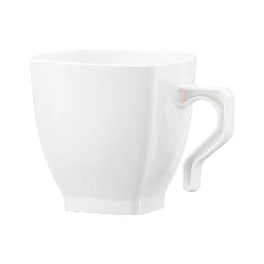 2 oz. White Square Plastic Mini Coffee Tea Cups Main | The Kaya Collection