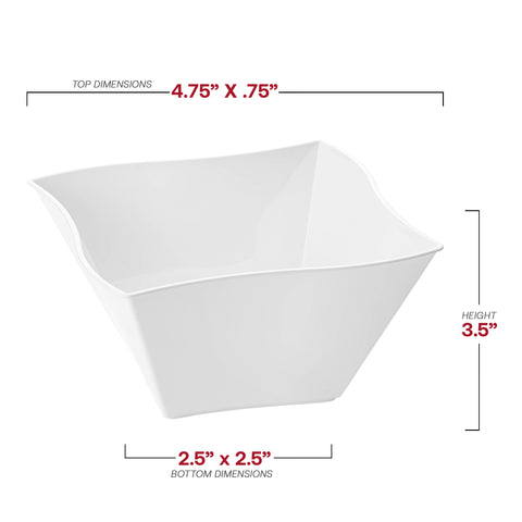 White Wave Plastic Soup Bowls (14 oz.) Dimension  | The Kaya Collection