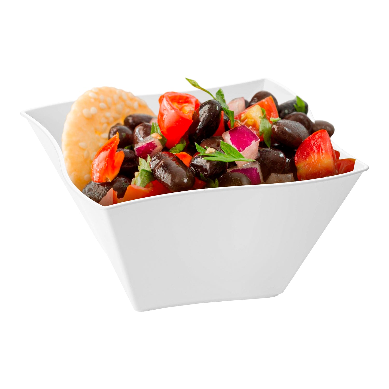 White Wave Plastic Soup Bowls (14 oz.) Secondary | The Kaya Collection