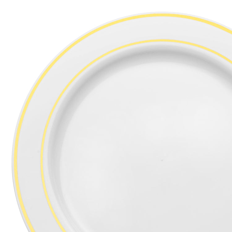 Plastic Plates - White Gold Rim Buffet Plates | Kaya Collection – The ...